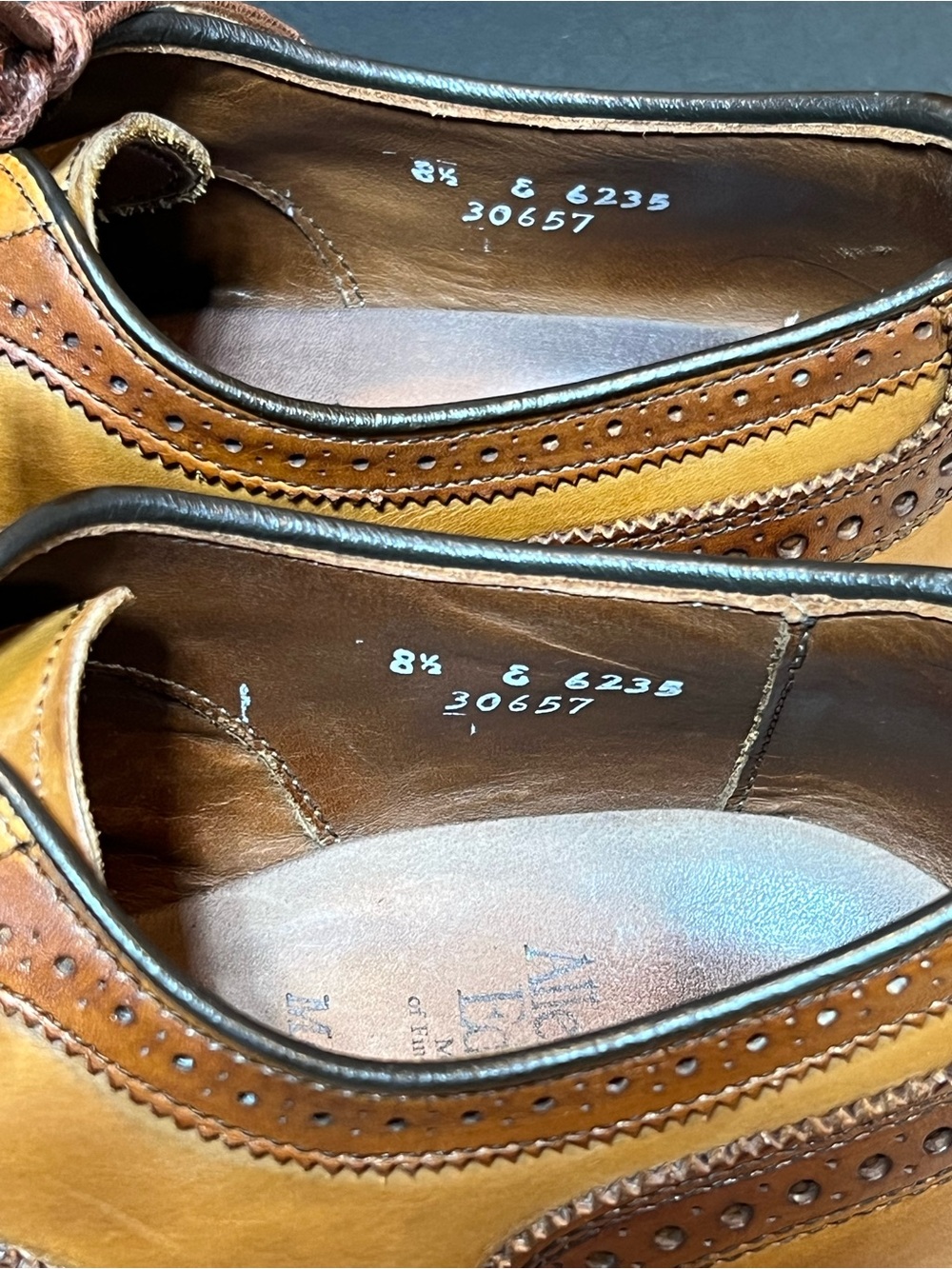 Allen Edmonds Two-Tone Brown Wingtip Oxfords - Picture 10 of 16